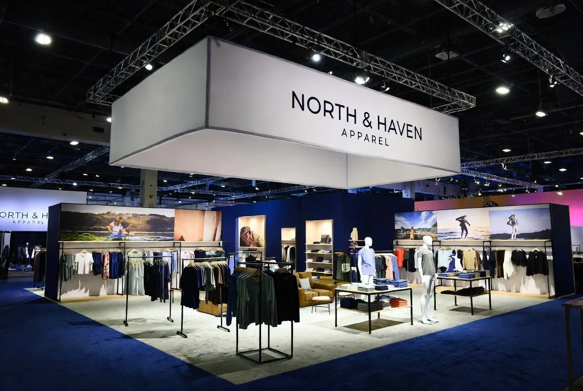 North and Haven Apparel exhibition booth